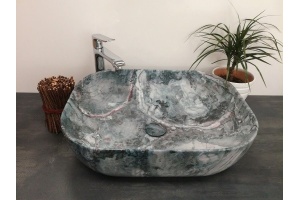 Раковина накладная CeramaLux MNC 50 см под камень/серый (K397G124) - 2