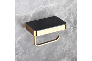 Держатель туалетной бумаги с полкой Abber Westen золотой - 2