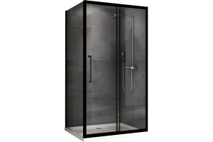 Душевой уголок ABBER Schwarzer Diamant 140х80 профиль черный (AG30140BH-S80B)