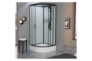 Душевая кабина Frank 100х100 черная стекло прозрачное - 2