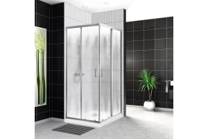 Душевой уголок BelBagno Uno 120х90 профиль хром стекло рифленое - 2