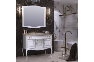 Тумба с раковиной Opadiris Лаура 100 белая с патиной - 2