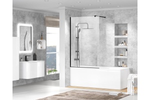 Шторка на ванну Cezares Liberta V-1-90/155-C-NERO - 2