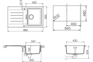 Мойка кухонная Schock Primus 45D (D-100) саббиа - 2