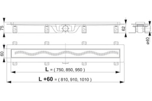 Душевой лоток AlcaPlast APZ8-Simple 950 с решеткой и опорами - 2
