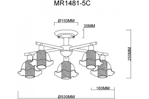 Люстра на штанге MyFar Lisa MR1481-5C - 3
