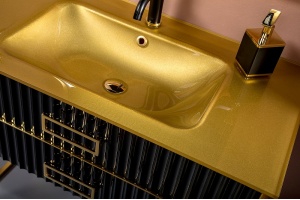 Раковина - столешница Armadi Art Lucido 100 золото - 2