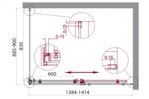 Душевой уголок BelBagno Acqua 140х90 черный матовый (ACQUA-AH-1-140/90-C-NERO) - 2