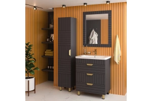 Шкаф-пенал Brevita Gloster 35 графит (GLOS-05035-48-2П) - 2