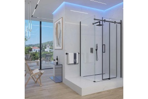 Душевой уголок Veconi Rovigo 150х100, черный (RV074B-150100-01-C4) - 2