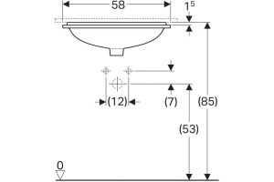 500.764.01.2 VariForm Раковина с установкой под столешницу прямоугольной формы, T1=50х40 см, без отв. под смеситель - 2
