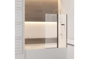 Шторка на ванну RGW Screens SC-11 B 100х140, профиль черный