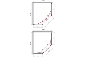 Душевой уголок BelBagno Uno 100х80 хром (UNO-195-PH-2-100/80-C-Cr) - 3