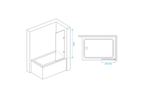 Шторка на ванну RGW Screens SC-056-2 50x150 профиль хром стекло прозрачное - 3