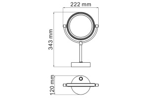 NEW 1005BLACK Зеркало с LED-подсветкой двухстороннее, стандартное и с 3-х кратным увеличением, ORB - покрытие - 3