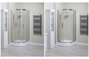 NPE2142 Душевая шторка DELTA ( 900 х 900 х2000 ) нержавеющая сталь стекло прозр 8 мм(R550) (202312) - 2