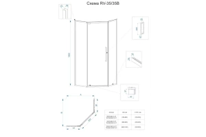 Душевой уголок Veconi Rovigo 90х90, черный (RV35B-90-01-C7) - 2