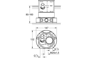 Скрытая часть смеситель для ванны, цвет: механизм - 2