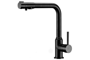 Смеситель Kaiser Teka 13044-2 для кухонной мойки, черный глянцевый