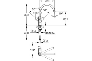 Смеситель Grohe BauLoop 31368000 для кухонной мойки - 2