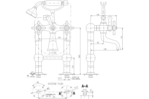 Смеситель напольный для ванны Rav Slezak Morava retro черный матовый - бронза - 2
