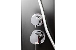 Душевая кабина Deto L 90х90 с гидромассажем, без крыши, черный (L809NGMBLACK) - 3