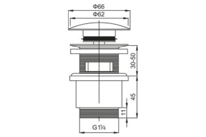 Донный клапан для раковины Cezares CZR-SAT5-01 - 2