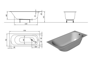 Ванна акриловая Kolpa San Betty E2 170x70 белый - 3