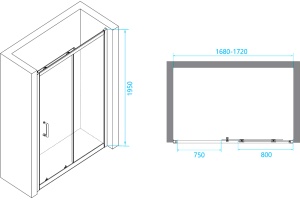 Душевая дверь в нишу RGW Passage PA-14В 41081417-14 170х195, профиль черный - 3