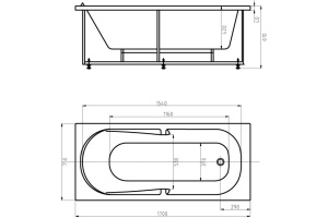 Акриловая ванна Aquatek Лея 170x75 см LEY170-0000057, белый - 2
