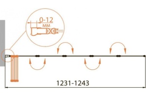 Шторка на ванну Cezares Relax V-5-120/140-P-Bi-L стекло punto - 3