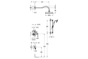 Swedbe Terracotta Art Семейный душ со смесителем встраиваемый 2515 - 2
