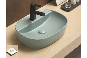 Раковина накладная CeramaLux NC 50.5 см зеленый матовый (78239XMLG-6) 