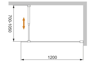 Душевая перегородка Cezares Liberta-L-1-120-BR-NERO - 3