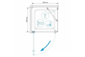 Душевой уголок RGW Hotel HO-034 100х100 профиль хром стекло прозрачное - 3