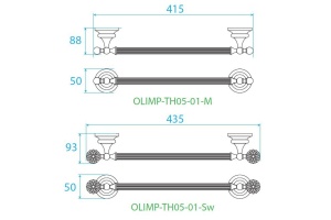 Полотенцедержатель Cezares OLIMP (OLIMP-TH05-02-M) - 3