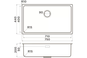 Мойка кухонная Omoikiri Tadzava нержавеющая сталь (4997119) - 2