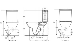 Чаша для унитаза-компакта Roca Debba Rimless - 2