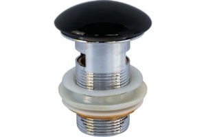 Донный клапан для раковины Ceramalux черный, глянцевый (RD019)