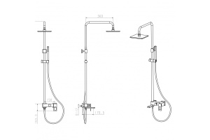 Душевая стойка Boheme Q золото глянцевое - 2