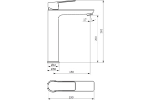 Смеситель для раковины STWORKI by Damixa Хельсинки HFHS02200 хром, однорычажный, латунь, для раковины чаши, высокий, глянцевый - 2