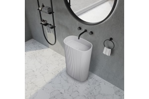 Раковина напольная Abber Stein 55х36 белый матовый - 2