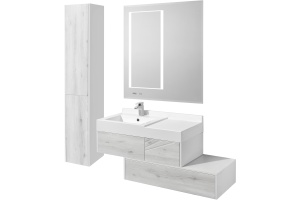 Тумба под раковину Aquaton Сакура 100 белый-светлое дерево - 3