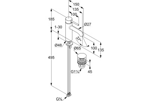 Смеситель Kludi Bozz для раковины, черный 382883976 - 2