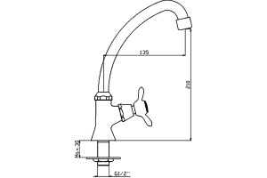 Кран для раковины Rossinka  хром (Q02-60U) - 2