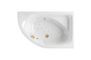 Ванна акриловая Excellent Aquaria Relax 170x110 R с гидромассажем белый - золото