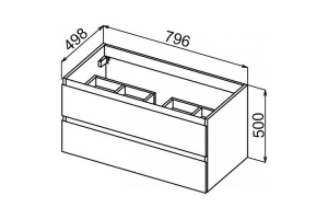 Тумба под раковину Cezares Molveno 80х50 Legno Grigio (MOLVENO-80-2C-SO-LG) - 3