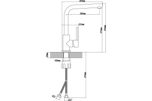 Смеситель Flortek ДЕЛЬТА FK, цвет Шампань (DELTA FK, Shampagne)  - 2