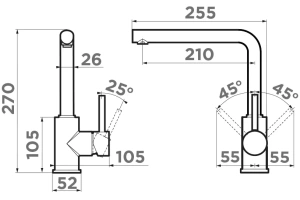 Смеситель для кухни Omoikiri Nakagawa графит (4994363) - 2