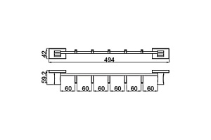 Планка с 5-ю крючками Gappo G0716-50 - 2